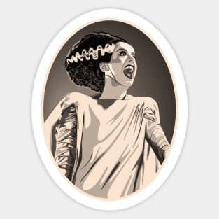 Bride of Frankenstein Portrait (Sepia) Sticker